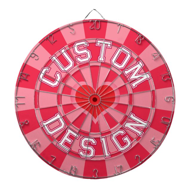 Ruby Red and Pink Colour, Red Heart with White Tex Dartboard (Front)