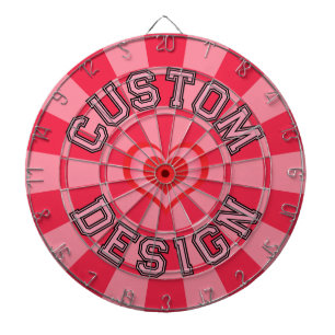 Ruby Red and Pink Heart with Your Custom Text Dartboard
