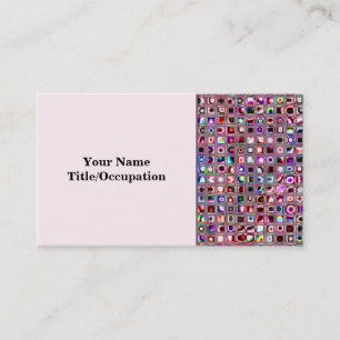 Ruby Red 'Bijoux' Textured Mosaic Tiles Pattern Business Card