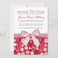 Ruby Red Bridal Shower Theme Around The Clock Invi
