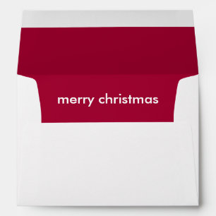 Ruby Red Christmas   Burgundy Modern Minimalist Envelope