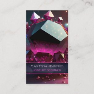 Ruby Red Crystal Gemstone Elegance Luxury Modern Business Card