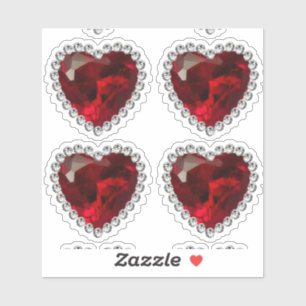 Ruby Red Diamond Anniversary Heart