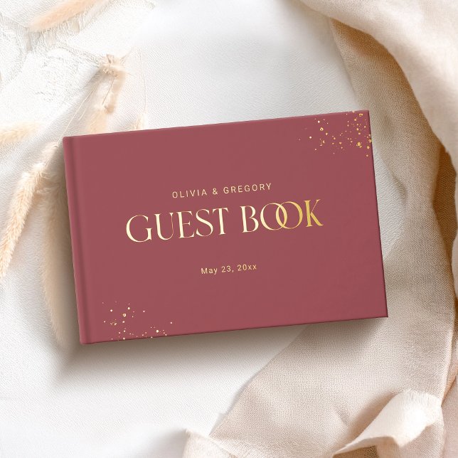 Ruby red elegant wedding guest book (Creator Uploaded)