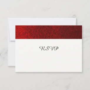 Ruby Red Faux Glitter RSVP Card