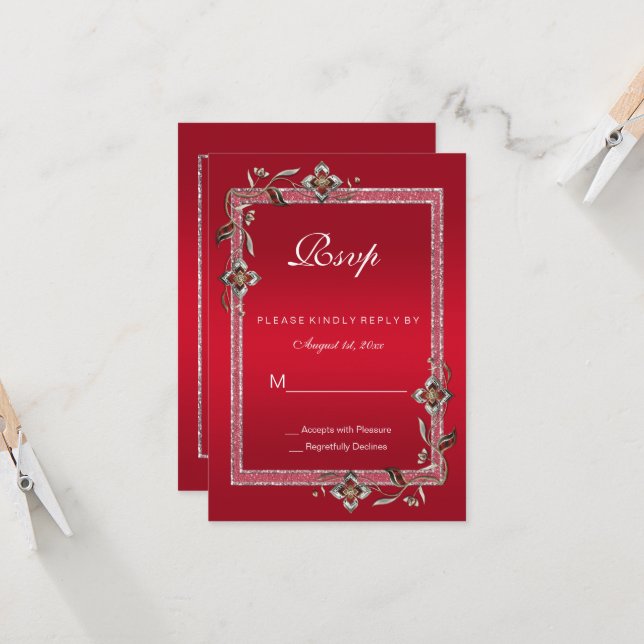 Ruby Red Gems & Glitter Ruby 40TH Wedding (Front/Back In Situ)