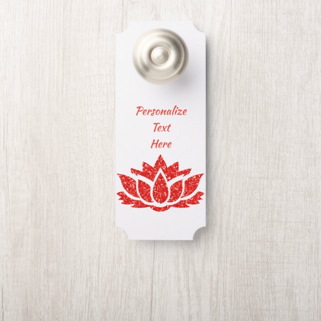 Ruby Red Gemstone Lotus Flower Zen Yoga Room Door Hanger (On Knob)