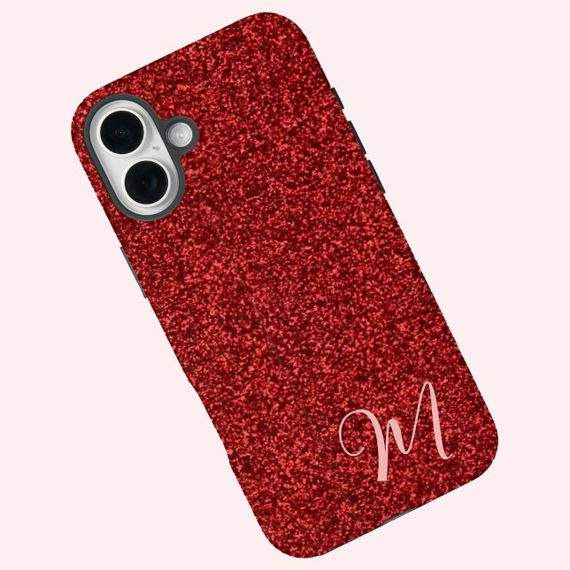 Ruby Red Girly Printed Glitter Stylish and Cute  Case-Mate iPhone Case (Creator Uploaded)