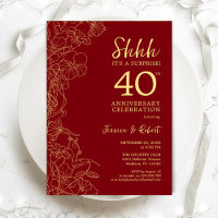 Ruby Red Gold Surprise 40th Anniversary