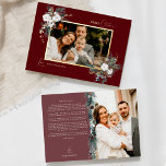 Ruby Red Greenery Vintage Christmas Two Picture<br><div class="desc">Welcome to our enchanting Ruby Red Greenery Vintage Christmas Two Picture Foil Holiday Card design, where vintage charm meets modern elegance. This design features intricate watercolor greenery and subtly elegant calligraphy with simple typography, capturing the essence of traditional cosiness and rustic cottage core. With a touch of retro flair and...</div>