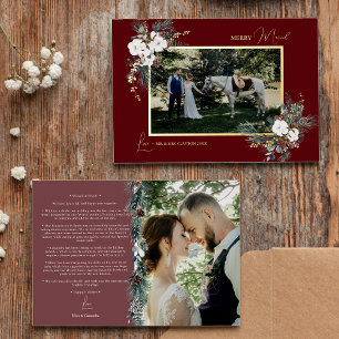 Ruby Red Greenery Vintage Merry Married Photo