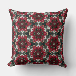 Ruby Red Holiday Stars Floats Throw Pillow