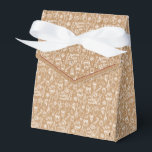 Ruby Red Kraft Christmas Icon Set Holiday Favour Box<br><div class="desc">Holiday favour box with ribbon bow. Box is emblazoned with white outlined Christmas and winter icons. Perfect for party take-aways, host gifts, baked goods, and more. Design printed with a faux (simulated) Kraft pattern. Design is available in a curated collection of modern holiday colours. Contact us for any customisations. Happy...</div>