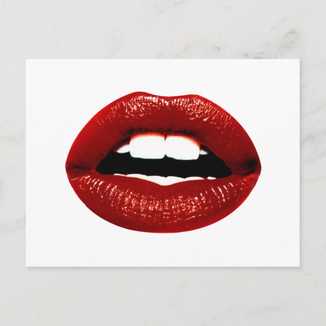 Ruby Red Lips Postcard (Front)