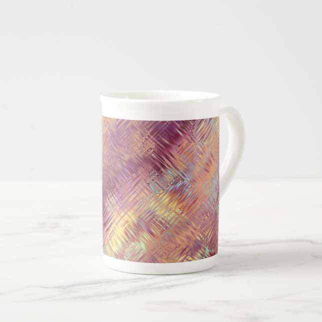 Ruby Red Liquid Pattern Bone China Mug (Front Right)