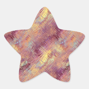 Ruby Red Liquid Pattern Star Sticker