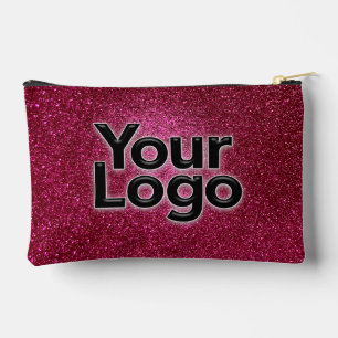 Ruby Red Metallic Sparkly Glitter Luxury Business  Accessory Pouch