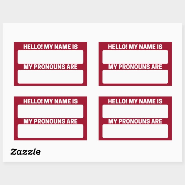 Ruby Red Name & Pronoun Labels (Sheet)