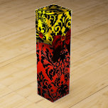 RUBY RED RIBBON, BLACK GOLD ART NOUVEAU DAMASK WINE BOX<br><div class="desc">Elegant gold gift box with vibrant 3D red ruby gemstone , classy, unique Art Nouveau damask, easily customisable with your text and initials as a wedding ceremony, nuptial announcement , sweet 16 , save-the-date , thank you , baby showers, bridal showers, quinceanera birthday parties, Bat Mitzvah, romantic engagement showers, Christmas,...</div>