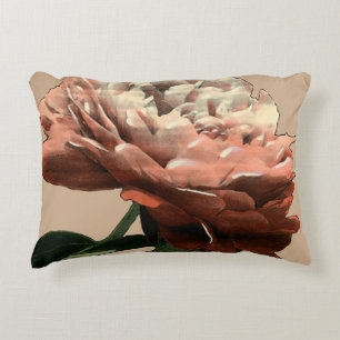 Ruby Red Rose with White Accents Decorative Cushion