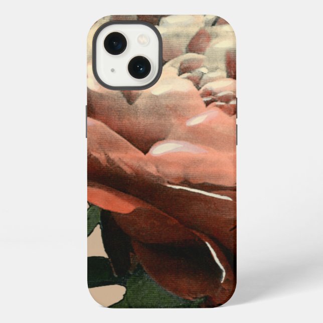 Ruby Red Rose with White Accents iPhone Case (Back)
