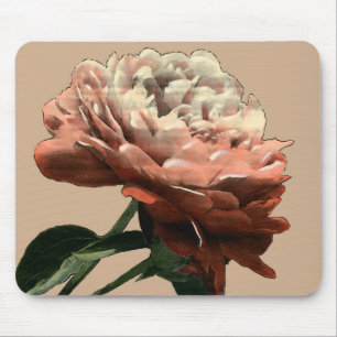 Ruby Red Rose with White Accents Mouse Pad