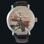 Ruby Red Rose with White Accents Watch<br><div class="desc">A Chariklia Zarris original,  this ruby red rose stretches towards a light illuminating its petals. Is it the sun shining on the rose,  or an artificial light? A great piece with which to start your art collection!</div>