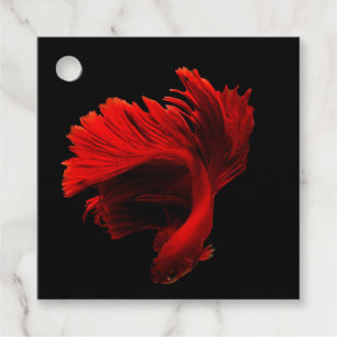 Ruby Red Siamese Fighting Fish Favour Tags
