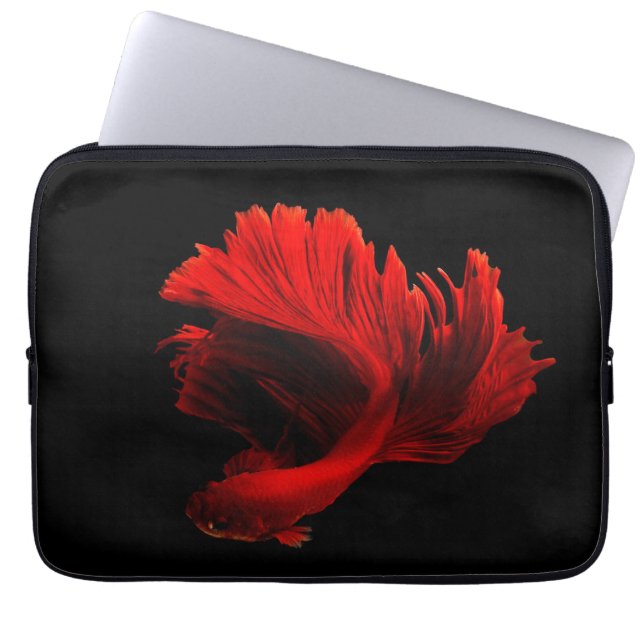 Ruby Red Siamese Fighting Fish Laptop Sleeve (Front)