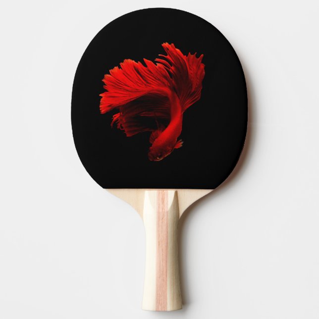 Ruby Red Siamese Fighting Fish Ping Pong Paddle (Front)