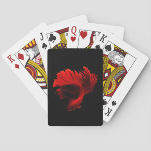 Ruby Red Siamese Fighting Fish Playing Cards