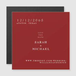 Ruby Red Simple Wedding Magnet Save the Date