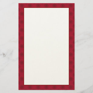 Ruby Red Snowflake Pattern Stationery