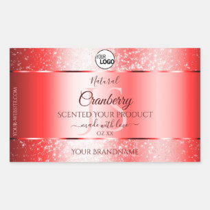 Ruby Red Soft Glitter Product Labels Monogram Logo