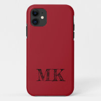 Ruby Red Solid Colour | Minimal Initial 