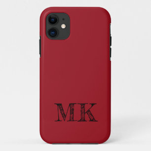 Ruby Red Solid Colour   Minimal Initial  Case-Mate iPhone Case