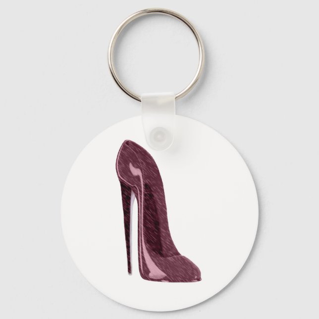 Ruby Red Stiletto Shoe Key Ring (Front)
