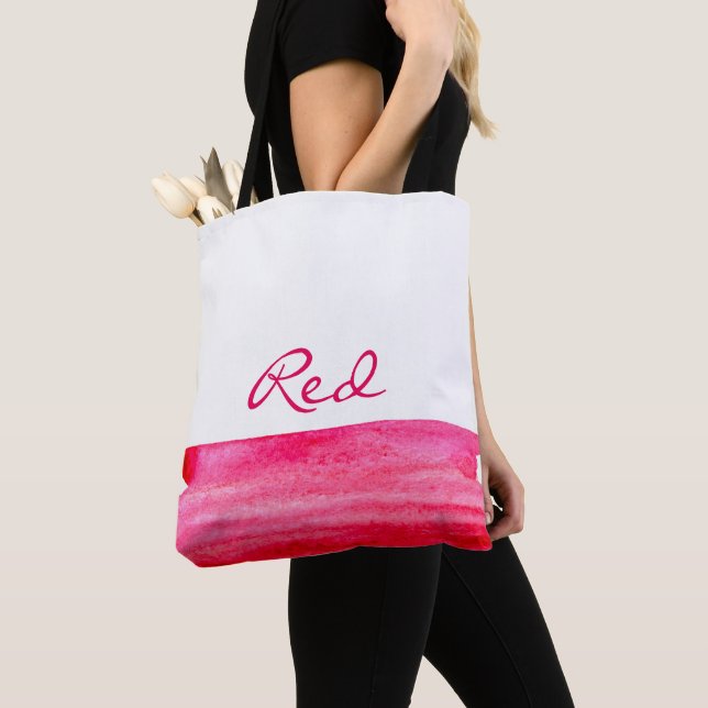 Ruby Red watercolor minimalist Tote Bag (Close Up)