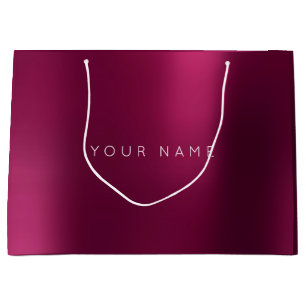 Ruby Red White Plum Minimal Favour Gift Ombre Large Gift Bag