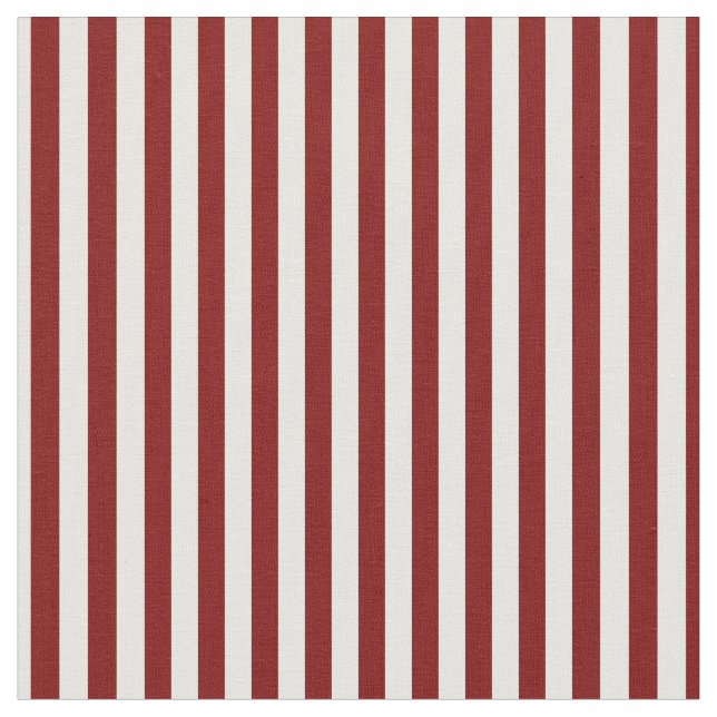Ruby Red & White Stripes Fabric (Close Up)