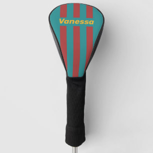 Ruby Reef Pin Stripes with Name Golf Head Cover