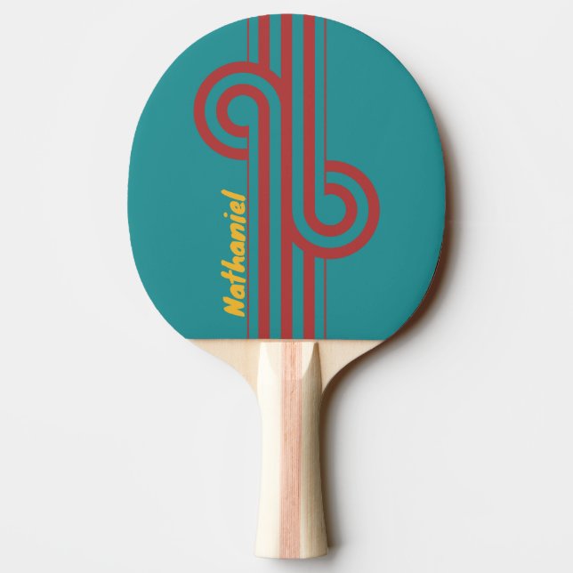 Ruby Reef Stripe Loop with Name Ping Pong Paddle (Back)