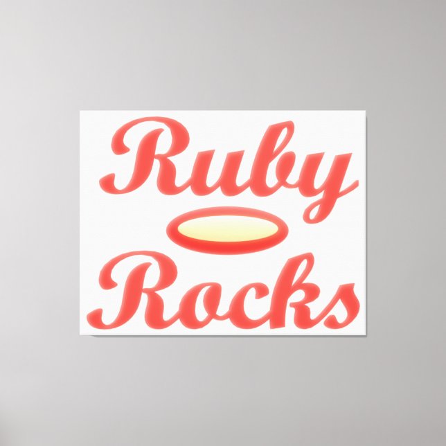 Ruby Rocks design red and mellow cream Canvas Print (Front)