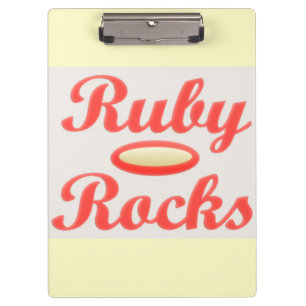 RUBY ROCKS RED AND CREAM CLIPBOARD