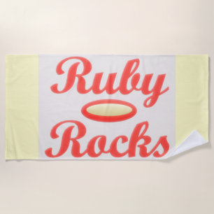 RUBY ROCKS RED AND CREAM towel