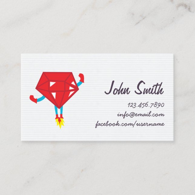 Ruby Ror Rails Coder Programmer Business Card (Front)