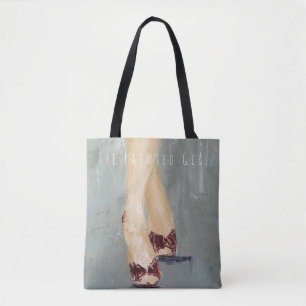 "Ruby Shoes" simple and stylish grey tote bag