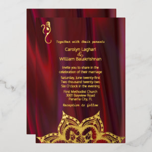 Ruby Silk Look with Mandala and Ganesha Wedding