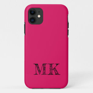 Ruby Solid Colour Modern Minimal Initial Case-Mate iPhone Case
