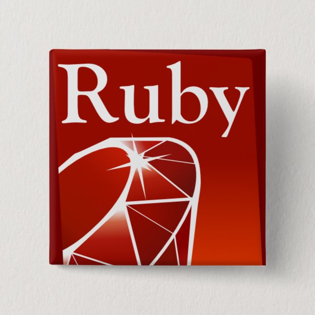 Ruby Square Button (Front)